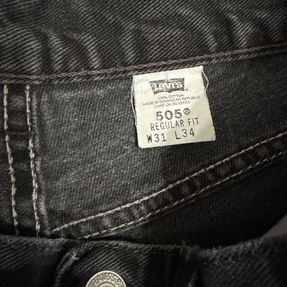 Vintage Levi's 505 Regular Fit Charcoal Straight Jeans Size W31 L34 - Picture 8 of 13